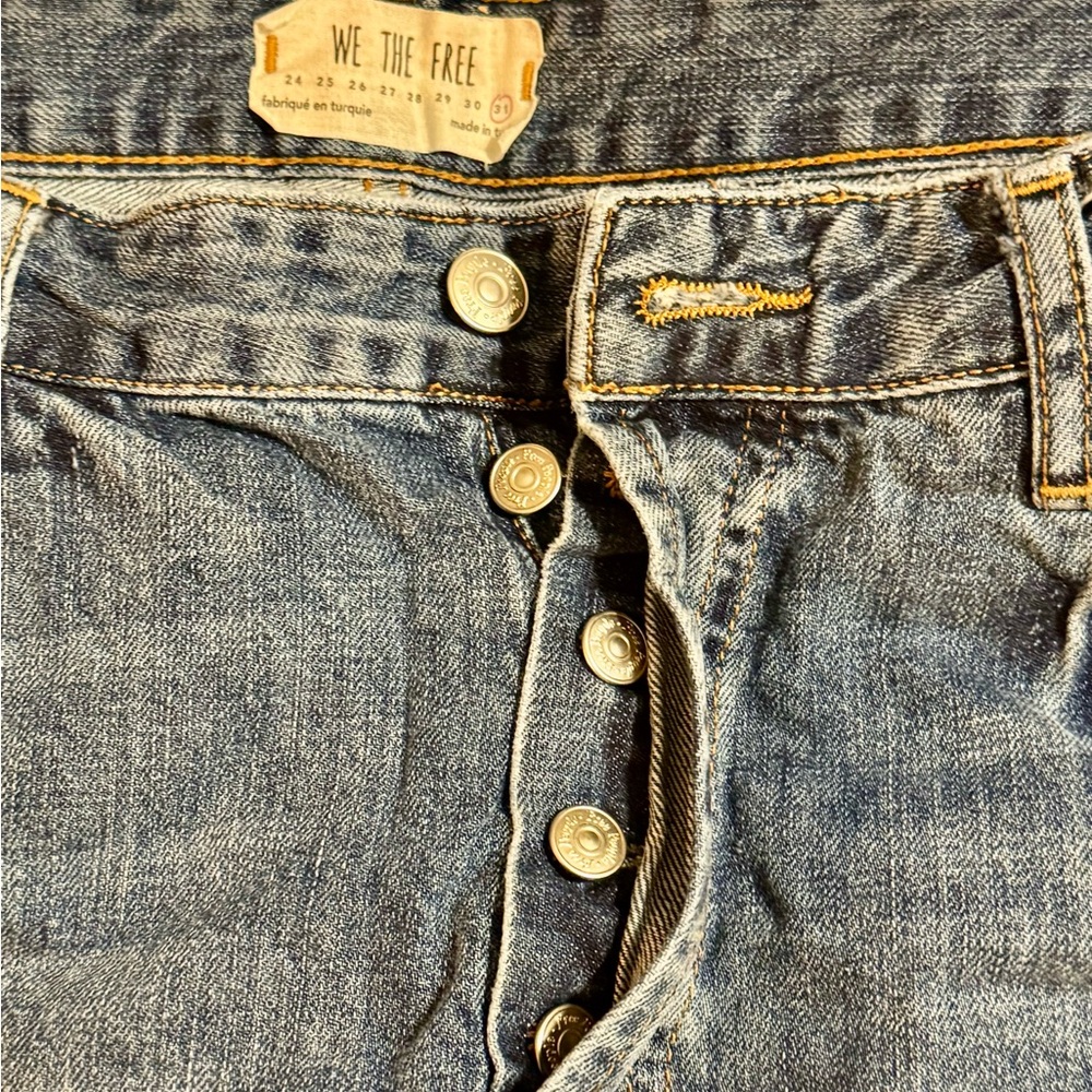 We The Free Classic Blue Button-Fly Jeans